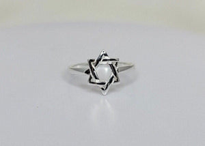 Star of David silver ring, minimalist jewelry