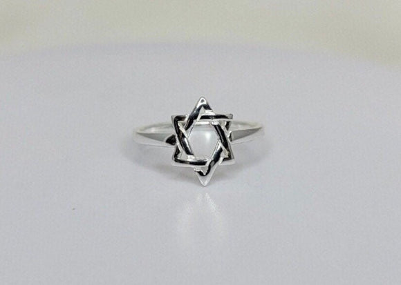 Star of David silver ring, minimalist jewelry