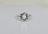 Star of David silver ring, minimalist jewelry