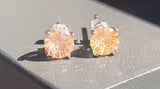 Citrine Sterling Silver Stud Earrings: November Birthstone Jewelry