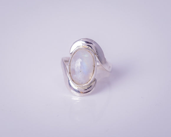 Moonstone ring, gift for new beginnings, sterling silver statement ring, handmade jewelry, moonstone size 5, September birthstone