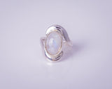 Handmade Moonstone Sterling Silver Statement Ring - Size 5