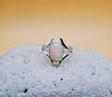 Rare Ethiopian Opal Sterling Silver Ring: Handmade October Birthstone