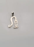 Stethoscope necklace, Sterling silver pendant for medical student or professional.