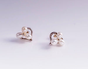 Cluster Pearl Earrings, Gift of Love, for bridal gift, wedding or any Special occasion