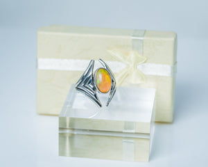 Rare Opal ring, sterling silver, 14th anniversary gift, October birthstone, gift for her, Ethiopian opal stone ring