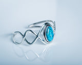Handmade Turquoise Cuff Bracelet: Sterling Silver Stone Jewelry