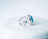 Handcrafted Turquoise Sterling Silver Ring - December Birthstone, Size 9.5
