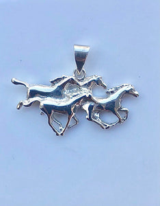 Horse necklace, Sterling silver racing horse pendant, womens equestrian jewelry, mens rancher gift