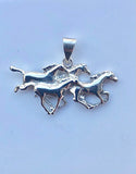 Horse necklace, Sterling silver racing horse pendant, womens equestrian jewelry, mens rancher gift