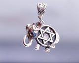 Unique Elephant Star of David pendant, sterling silver Jewish necklace, Gift for Hanukkah, purim