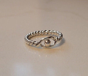 Evil eye ring, sterling silver band, gift to keep away evil spirits