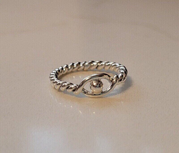 Evil eye ring, sterling silver band, gift to keep away evil spirits