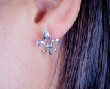 Sterling Silver Fleur de Lis Hoop Earrings: NOLA Jewelry