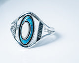 Handmade Sterling Silver Cuff Bracelet: Turquoise & Ivory Statement Jewelry