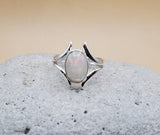 Rare Ethiopian Opal Sterling Silver Ring: Handmade October Birthstone