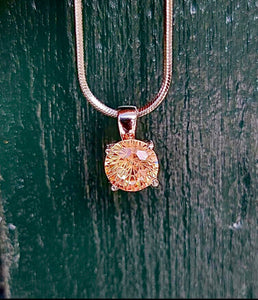 Citrine pendant, sterling silver chain necklace, November birthstone, birthday gift