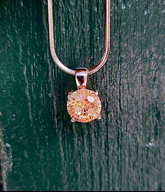 Citrine pendant, sterling silver chain necklace, November birthstone, birthday gift