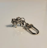 Dog keychain, sterling silver, handmade gift for Collie owner