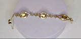 Handmade Sterling Silver Rutilated Quartz Link Bracelet: Statement Jewelry