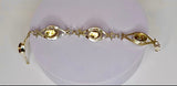 Gold color rutilated quartz link bracelet, sterling silver handmade gemstone bracelet, statement jewelry, gift for her