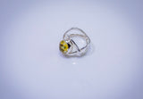 Handmade Sterling Silver Gold Color Rutilated Quartz Ring: Statement Jewelry