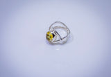 Gold color rutilated quartz ring, sterling silver handmade gemstone ring, statement jewelry, gift for her