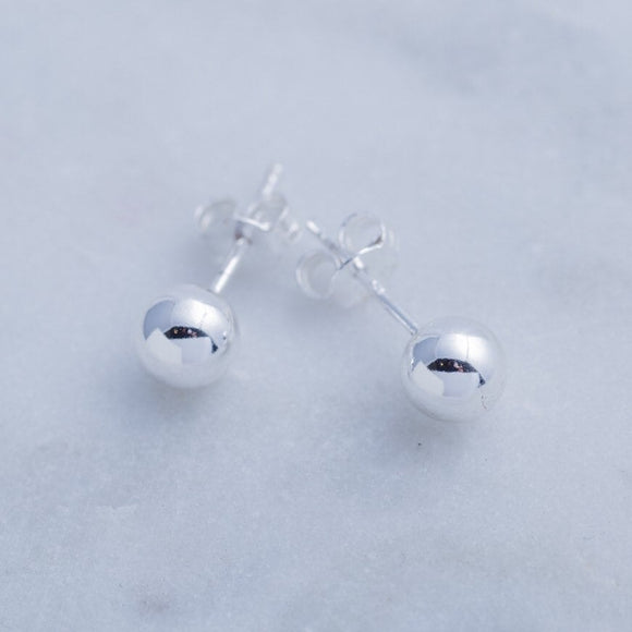 Dainty Ball earrings, 4mm sterling silvers ball studs, Matching studs for other ball jewelry