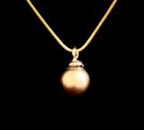 Gold ball earrings and pendant set, 10mm post studs and necklace, Christmas gift