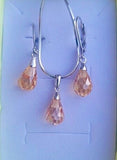 Citrine drop earrings and necklace, sterling silver, November birthstone, birthday gift