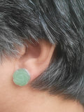 Jade Green gemstone jewelry set, Sterling silver Aventurine floral pendant and earrings, Mothers Day gift for her