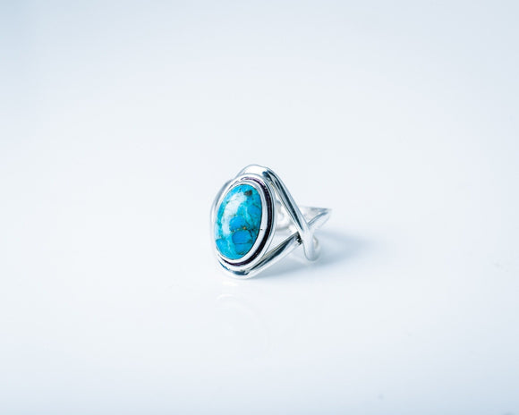 Turquoise  ring, Healing stone jewelry, handcrafted ,unique, sterling  silver ring, December birthstone