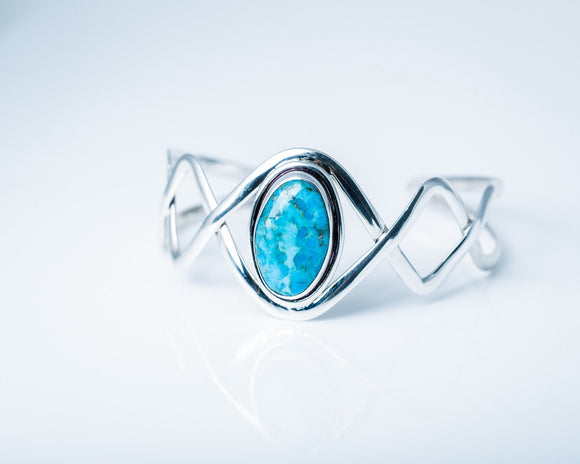 Turquoise cuff bracelet, jewelry represents beauty, stones energy for healing, birthday and anniversary gift, December birthstone