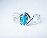 Handmade Turquoise Cuff Bracelet: Sterling Silver Stone Jewelry