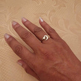 Crescent Moon and Star ring, sterling silver