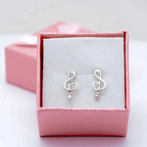 Treble clef earrings, music jewelry gift