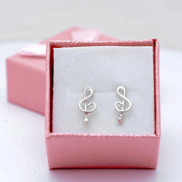 Treble clef earrings, music jewelry gift