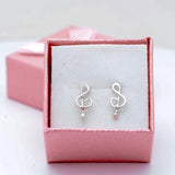 Treble clef earrings, music jewelry gift