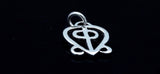 Sterling Silver Adinkra Love Charm, Odo Nnyew Fie Kwan