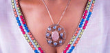 Unique two Gemstone statement pendant, sterling silver, Moonstone and Rose Quartz stone jewelry, pendant for healing and new beginnings