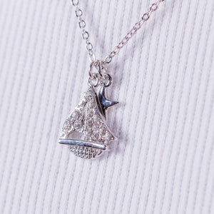 Silver Sailboat necklace, Nautical gift, sterling silver mariners pendant, Mothers Day Gift