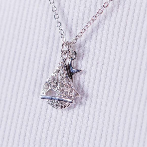 Silver Sailboat necklace, Nautical gift, sterling silver mariners pendant, Mothers Day Gift