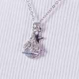 Silver Sailboat necklace, Nautical gift, sterling silver mariners pendant, Mothers Day Gift