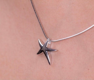 Sterling Silver Starfish necklace, ocean inspired jewelry, gift to bring intuition, growth, this celestial being represents Divine Love