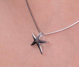 Sterling Silver Starfish necklace, ocean inspired jewelry, gift to bring intuition, growth, this celestial being represents Divine Love