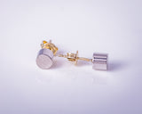 Cool cylinder stud earrings, sterling silver minimalist jewelry