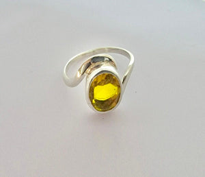 Yellow topaz ring, 23rd anniversary gift, Sterling silver golden topaz statement ring, Handmade jewelry, November birthstone