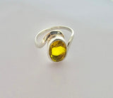 Yellow topaz ring, 23rd anniversary gift, Sterling silver golden topaz statement ring, Handmade jewelry, November birthstone