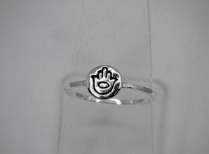 Hanukkah gift, Hamsa hand ring, sterling silver Hand of Fatima, evil eye protection, Kabbalah jewelry yoga, judaica, minimalist jewelry