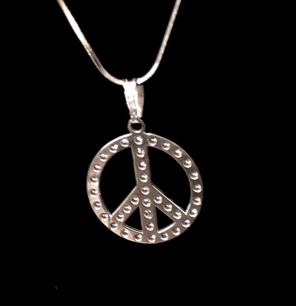 Peace sign pendant, sterling silver, Christmas gift